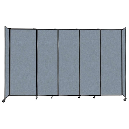 Versare StraightWall Sliding Portable Partition 11'3" x 6'10" Powder Blue Fabric 1482504
